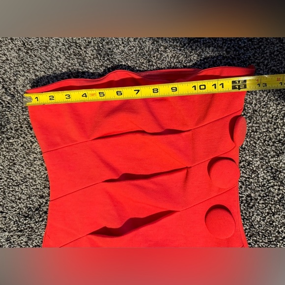 Womens red strapless dress - Picture 5 of 5